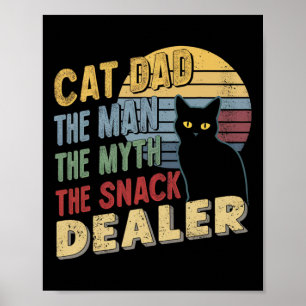 Poster Retro Black Chat Papa L'Homme Le Mythe Le Snack De