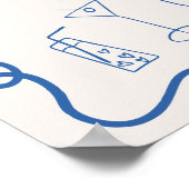 Poster Retro bleu dessiné à la main (Coin)