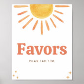 Poster Retro Boho Sunshine Baby shower Faveurs (Devant)