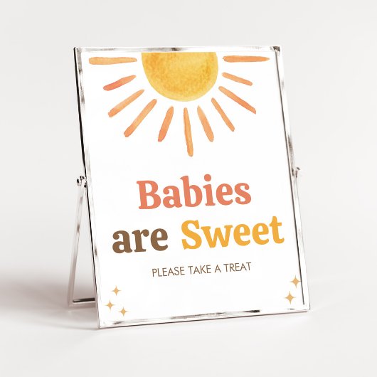Poster Retro Boho Sunshine Baby shower Les bébés sont dou