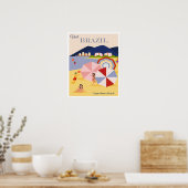 Poster Retro Brésil Plage de Copacabana Voyage (Cuisine)