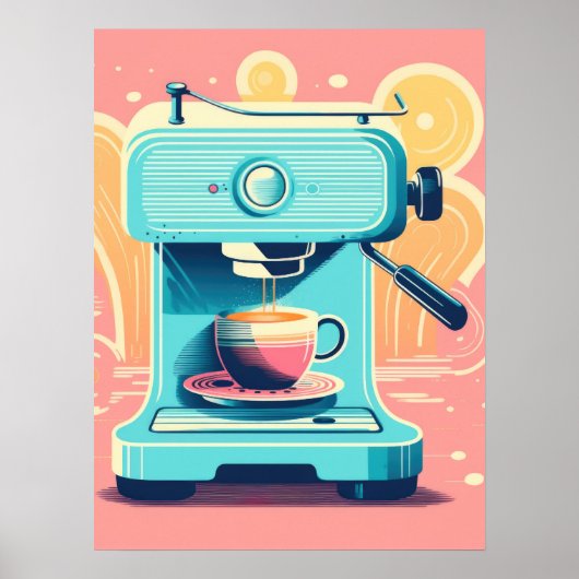 Poster Retro Brew : Esthétique Espresso (Devant)