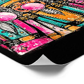 Poster Retro Brushstroke Nutcracker Blowing Bubble Gum Ch (Coin)