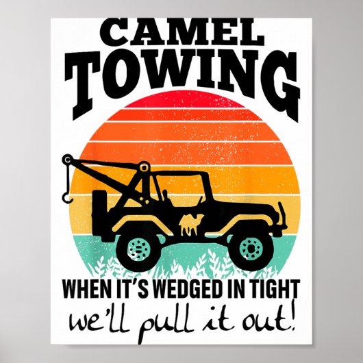 Poster Retro Camel Towing Sarcastic Quotes Life Without M (Devant)