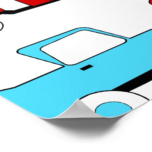 Poster Rétro Camping Trailer (Coin)