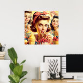 Poster Retro Candy Girls (Bureau à domicile)