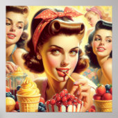 Poster Retro Candy Girls (Devant)