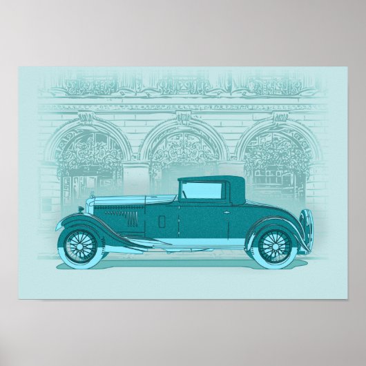 Poster Retro Car Artwork  (Devant)