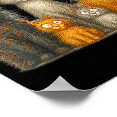 Poster Retro Cat Art Crazy Funny Kitten Gift Men Women Bo (Coin)