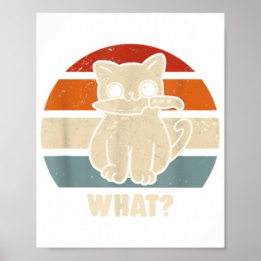 Poster Rétro Ce Chat Couteau Meow Kitty Funny Chats Maman (Devant)