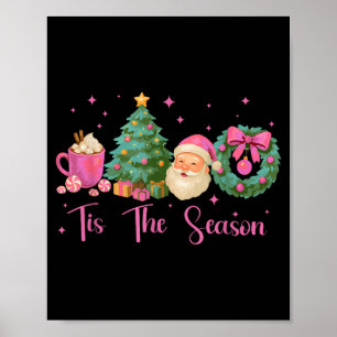 Poster Rétro C'est La Saison Noël Père Noël Joyeux Chocol