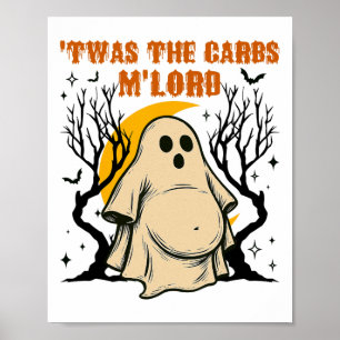 Poster Retro C'Était Carbs M'lord Drôle Fat Ghost Éffraya