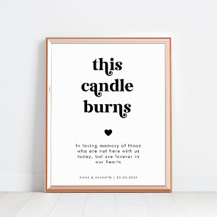 Poster Rétro cette bougie brûle Mariage dans le panneau m