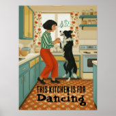 Poster Retro Cette cuisine est pour danser (Devant)