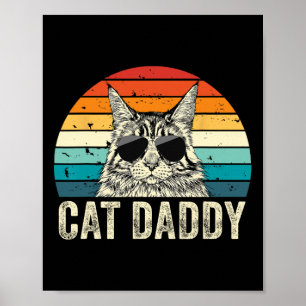 Poster Retro Chat Papa Vintage Maine Coon Chat