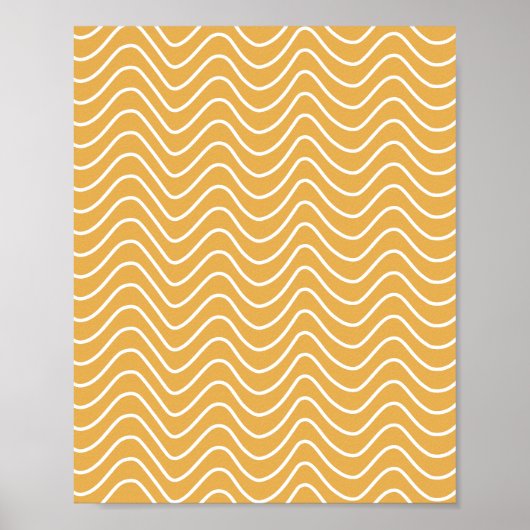 Poster Retro Chevron Motif Jaune Zigzag (Devant)