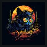 Poster Retro Chic Pop Art Paris Feline<br><div class="desc">L'élégance chatte à l'allure fantastique rencontre l'amour de la ville des lumières,  dans une splendeur vibrante et ludique.</div>