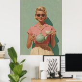 Poster Retro Chic Tea Party (Bureau à domicile)