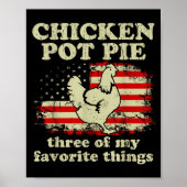 Poster Retro Chicken T E Three Of My Favorite Things Funn (Devant)