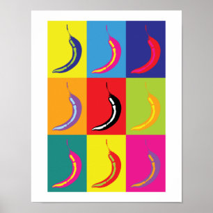 Poster Retro Chili Pop Art Bright Cuisine Alimentation Im