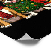 Poster Retro Christmas American Bully Santa Reindeer Dog  (Coin)