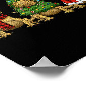 Poster Retro Christmas Bearded Dragon Santa Reindeer (Coin)