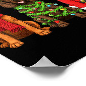 Poster Retro Christmas Boykin Spaniel Santa Reindeer Dog  (Coin)