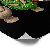 Poster Retro Christmas Manatee Santa Reindeer (Coin)