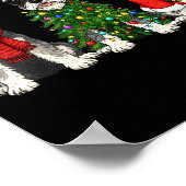 Poster Retro Christmas Miniature Schnauzer Santa Reindeer (Coin)