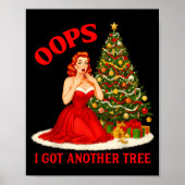 Poster Retro Christmas Oops I Got Another Tree Funny Sayi (Devant)