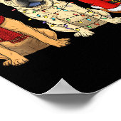 Poster Retro Christmas Shar Pei Santa Reindeer Dog Lover (Coin)