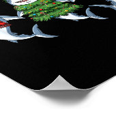 Poster Retro Christmas Shark Santa Reindeer  (Coin)
