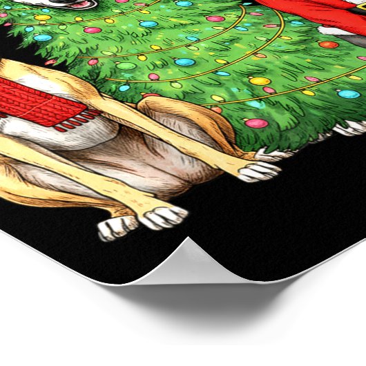 Poster Retro Christmas Whippet Santa Reindeer Dog Lover (Coin)