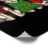 Poster Retro Christmas Wolf Santa Reindeer (Coin)