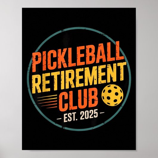 Poster Retro Ckleball Retirement Club Apparel Retro Vinta (Devant)