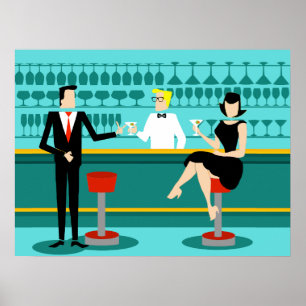 Poster Retro Cocktail Lounge