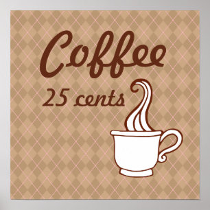 Poster Retro Coffee Art Imprimer
