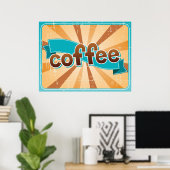 Poster Retro Coffee Design (Bureau à domicile)