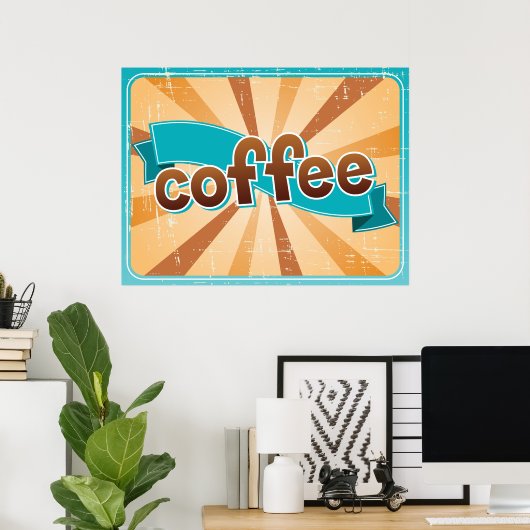 Poster Retro Coffee Design (Bureau à domicile)