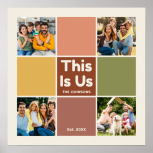 Poster Retro Color Block This Is Us Quote 4 Photo Collage