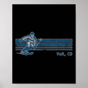 Poster Retro Colorado Vail Vintage Ski Tee