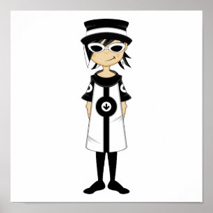 Poster Rétro copie de fille de mod