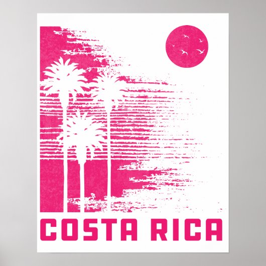 Poster Retro Costa Rica Beach Surf Vague Vintage (Devant)