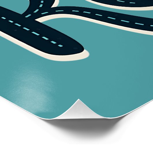 Poster Retro "Couper la couture répétée" Conception de l' (Coin)