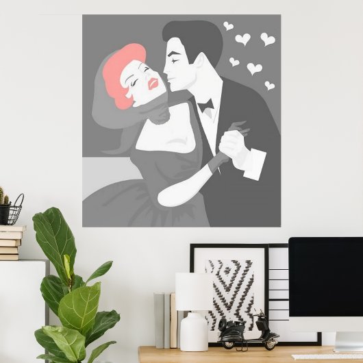 Poster Retro Couple (Bureau à domicile)