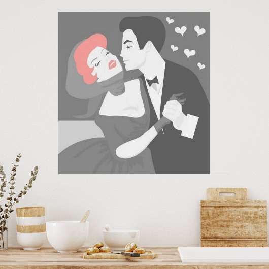 Poster Retro Couple (Cuisine)
