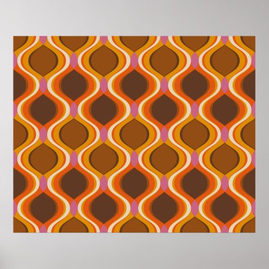 Poster Retro courbe sans couture motif. wallp style les a (Devant)