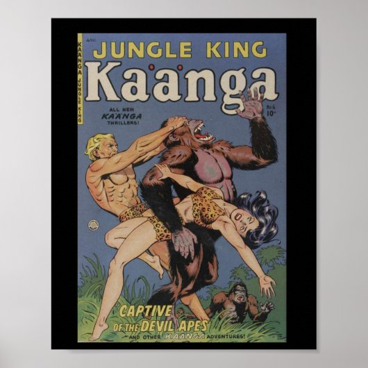 Poster Retro Couverture de livre de bande dessinée Jungle (Devant)