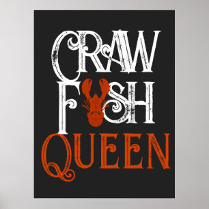 Poster Rétro Crawfish Queen Seafood