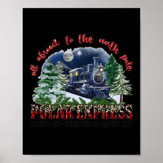 Poster Retro Croire Train Pôle Nord Express Polaire Tout (Devant)